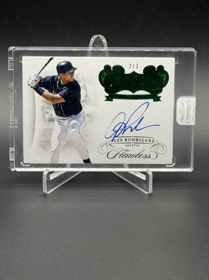 2018 Panini Flawless #MM-AX1 Alex Rodriguez Memorable Marks Auto Emerald #/3