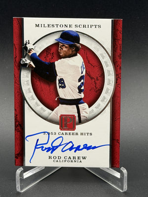 2016 Panini Pantheon #MS-RC Rod Carew Milestone Scripts Auto #/15