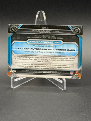 2014 Topps Strata Jarvis Landry Clear Cut Auto Rookie Relics Emerald Patch /50