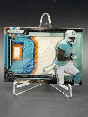 2014 Topps Strata Jarvis Landry Clear Cut Auto Rookie Relics Emerald Patch /50