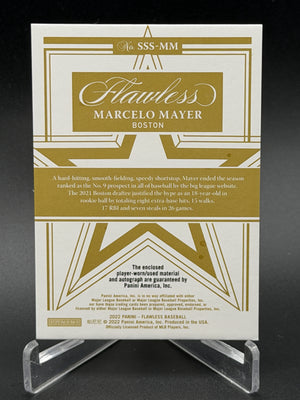 2022 Panini Flawless #SSS-MM Marcelo Mayer Star Swatch Signatures #/15