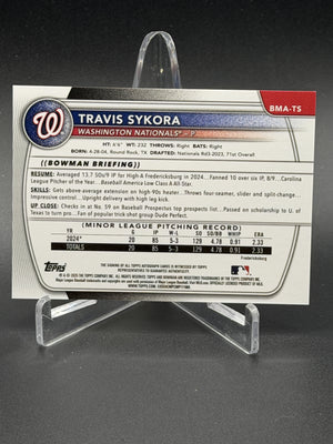 2025 Bowman Chrome Mega #BMA-TS Travis Sykora Auto Orange Mojo /25