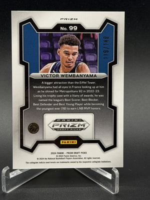 2024 Panini Prizm Draft Picks #99 Victor Wembanyama Prizms Purple Ice