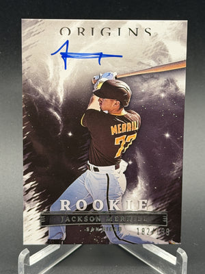 2023 Panini Chronicles #OPS-JM Jackson Merrill Origins Rookie Signatures #/199