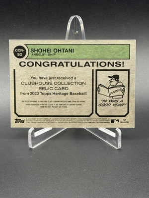 2023 Topps Heritage #CCR-SO Shohei Ohtani Clubhouse Collection Game-Used Relics