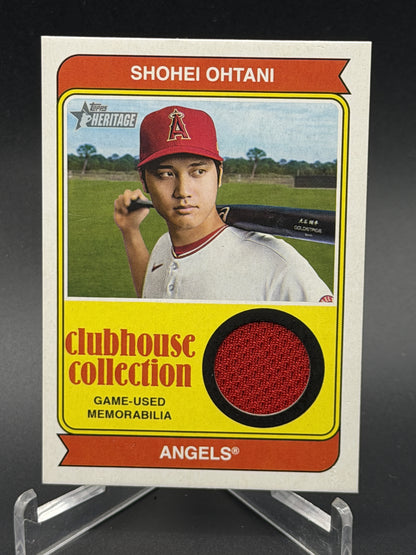 2023 Topps Heritage #CCR-SO Shohei Ohtani Clubhouse Collection Game-Used Relics