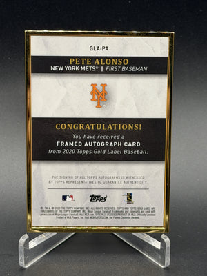 2020 Topps Gold Label #GLA-PA Pete Alonso Framed Auto Red #/25