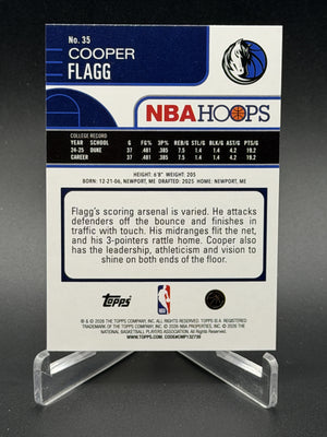 2025-26 Topps Hoops #35 Cooper Flagg Rookie RC Holo Rainbow