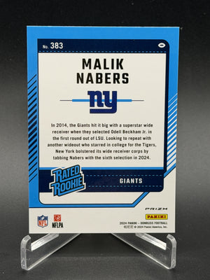 2024 Donruss #383 Malik Nabers Optic Rated Rookies Preview Red Pandora