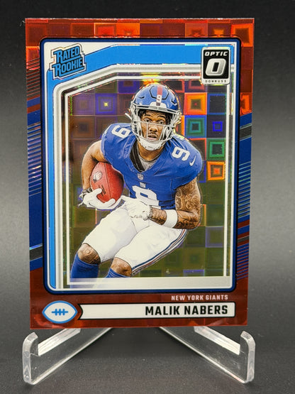 2024 Donruss #383 Malik Nabers Optic Rated Rookies Preview Red Pandora