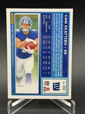 2025 Donruss #302 Cam Skattebo Optic Rated Rookies Preview Red Pandora