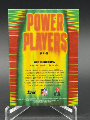 2025 Topps Chrome #PP-5 Joe Burrow Power Players Pink Refractor #/250