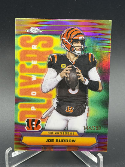 2025 Topps Chrome #PP-5 Joe Burrow Power Players Pink Refractor #/250
