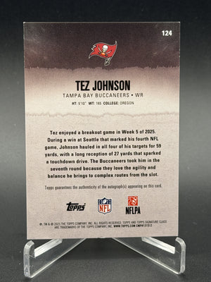2025 Topps Signature Class #124 Tez Johnson Rookie RC Auto Purple #/100