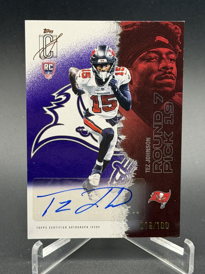 2025 Topps Signature Class #124 Tez Johnson Rookie RC Auto Purple #/100