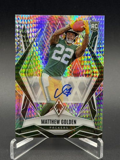 2025 Panini Phoenix #174 Matthew Golden Base Rookie Autographs Hyper Prizm