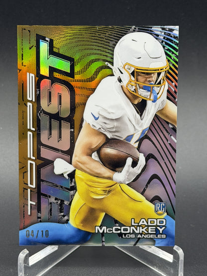2024 Finest #MYST-21 Ladd McConkey Rookie RC Mystery Refractor Gold #/10