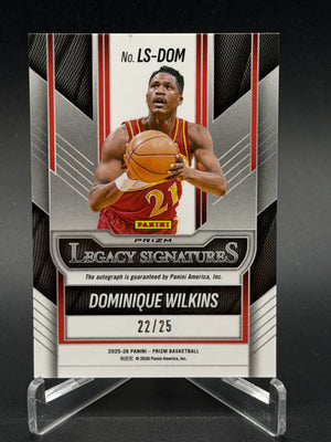 2025-26 Prizm #LS-DOM Dominique Wilkins Legacy Signatures Mojo /25