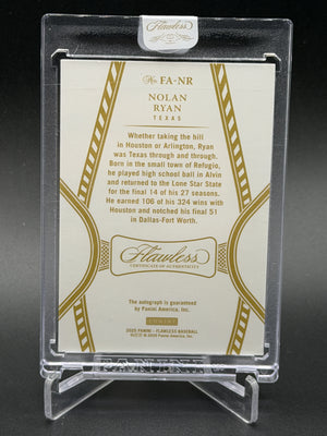 2025 Panini Flawless #FA-NR Nolan Ryan Sapphire Auto #/15