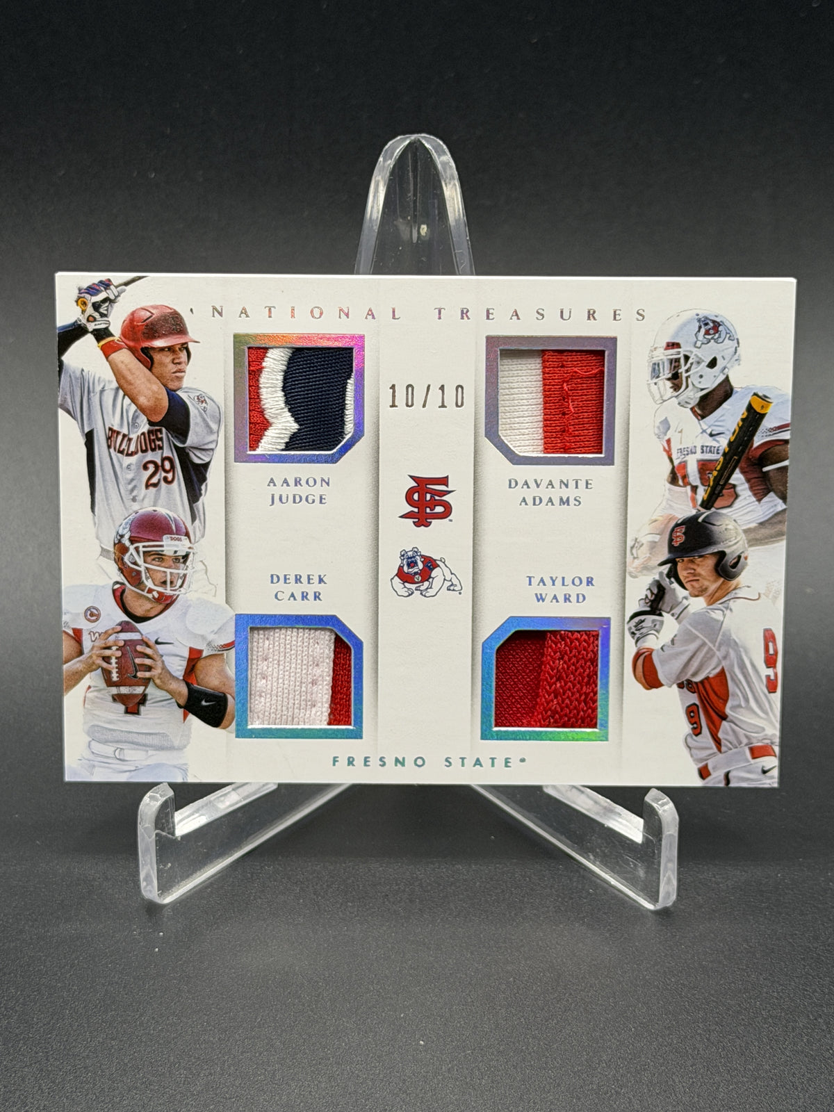 2015 National Treasures Collegiate #7 Aaron Judge Adams Carr Ward Quad Patch /10