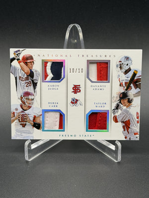 2015 National Treasures Collegiate #7 Aaron Judge Adams Carr Ward Quad Patch /10