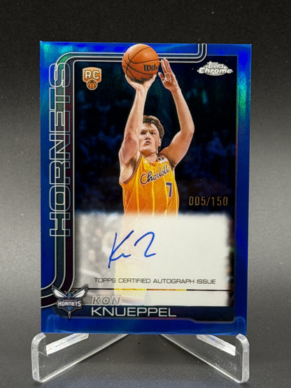 2025-26 Topps Chrome Update #TCA-KK Kon Knueppel Rookie RC Autographs Blue /150