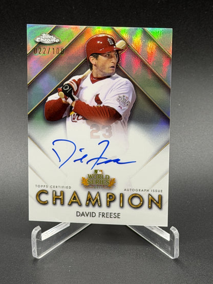 2026 Topps Chrome David Freese World Series Champions Auto Refractor /100