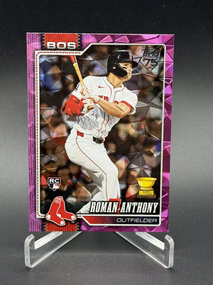 2026 Topps #189 Roman Anthony Rookie RC Pink Diamante Foil