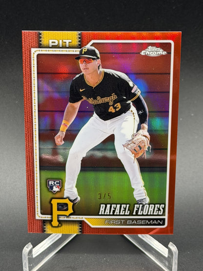 2026 Topps Chrome #185 Rafael Flores Rookie RC Red Refractor #/5