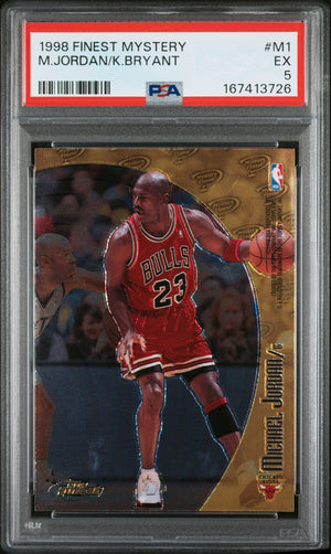 1998-99 Topps Finest #M1 Michael Jordan / Kobe Bryant Mystery Finest PSA 5