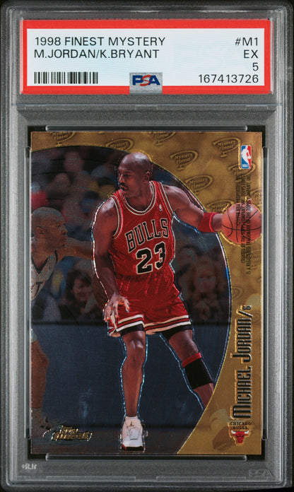 1998-99 Topps Finest #M1 Michael Jordan / Kobe Bryant Mystery Finest PSA 5