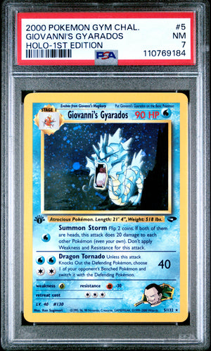 2000 Pokemon Gym Challenge #5 Giovanni'S Gyarados Holo 1st Edition PSA 7