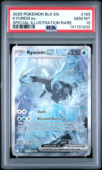 2025 Pokemon SV: Black Bolt #165/086 Kyurem ex Special Illustration Rare PSA 10