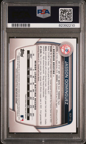 2023 Bowman Mega #BCP-18 Jasson Dominguez Chrome Mojo Refractor PSA 10