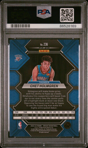 2022-23 Panini Mosaic #236 Chet Holmgren Rookie RC Mosaic PSA 8