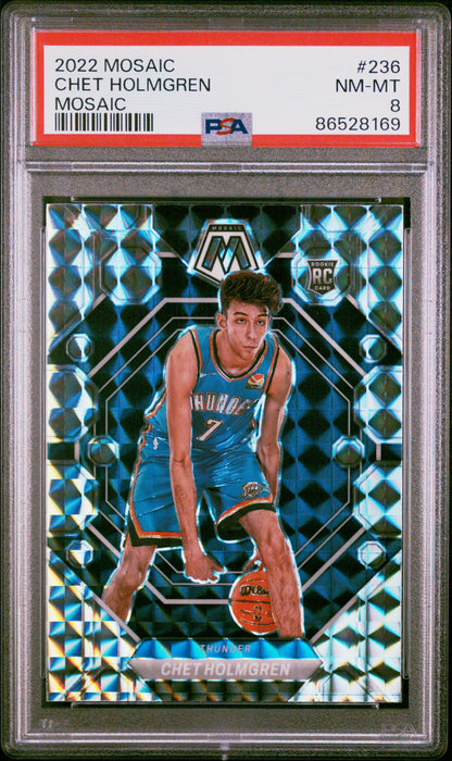 2022-23 Panini Mosaic #236 Chet Holmgren Rookie RC Mosaic PSA 8