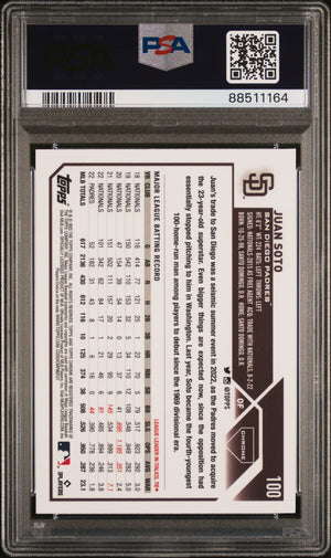 2023 Topps Chrome #100 Juan Soto Magenta Speckle Refractor #/350 PSA 9
