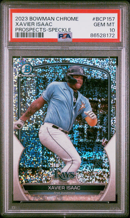 2023 Bowman Chrome #BCP-157 Xavier Isaac Speckle Refractor /299 PSA 10