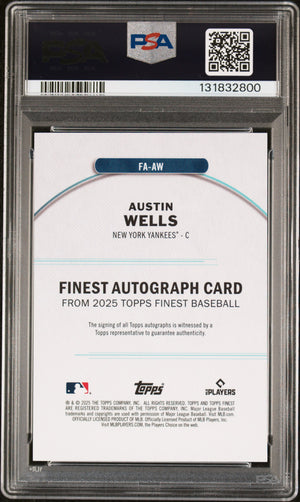 2025 Finest #FA-AW Austin Wells Finest Autographs Purple Refractor #/125 PSA 10