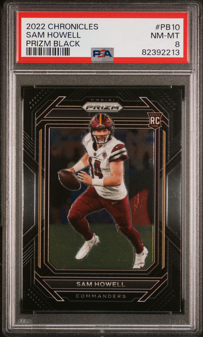 2022 Panini Chronicles #PB-10 Sam Howell Rookie RC Prizm Black PSA 8
