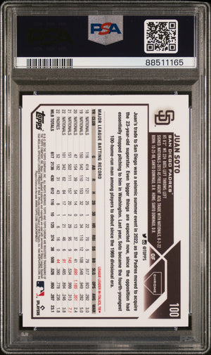 2023 Topps Chrome #100 Juan Soto Purple Speckle Refractor #/299 PSA 7