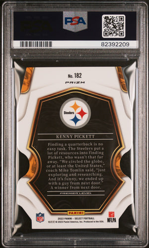 2022 Panini Select #182 Kenny Pickett Rookie Black and Red Prizm Die Cut PSA 10