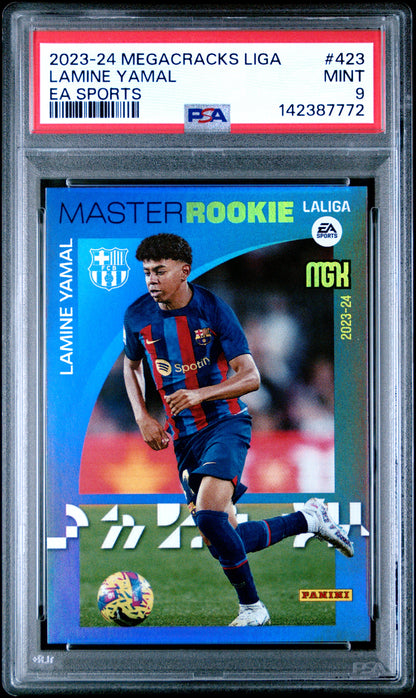 2023-24 Panini Megacracks #423 Lamine Yamal Rooke RC EA Sports PSA 9 KM1