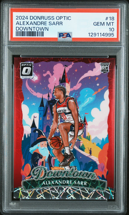 2024-25 Donruss Optic #18 Alexandre Sarr Rookie RC Downtown PSA 10 KM1