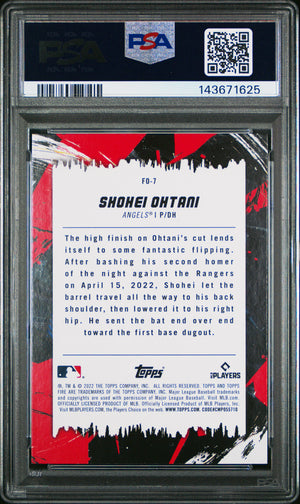 2022 Topps Fire #FO-7 Shohei Ohtani Flippin' Out Gold Minted PSA 10