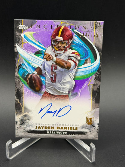 2024 Topps Inception #RA-JD Jayden Daniels Rookie Autographs Purple #/125 KM1