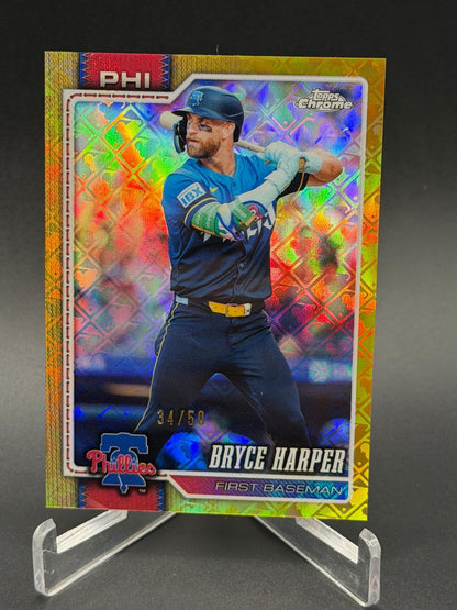 2026 Topps Chrome Logofractor Edition #244 Bryce Harper Gold Refractor #/50