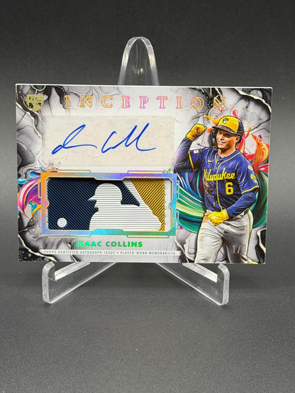 2025 Topps Inception #IAPC-IC Isaac Collins Rookie RC MLB Logo Patch Auto 1/1