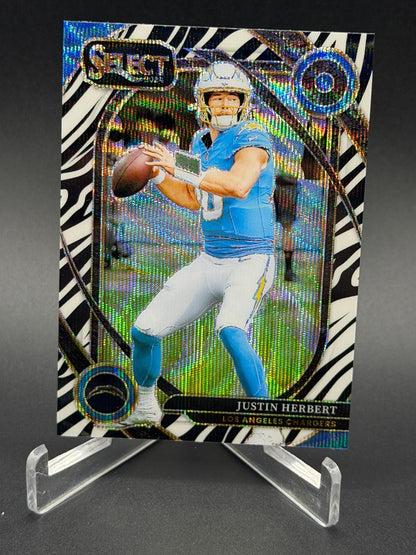 2024 Panini Select #232 Justin Herbert Zebra Prizm