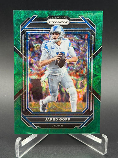 2022 Panini Prizm #95 Jared Goff Green Scope #/75